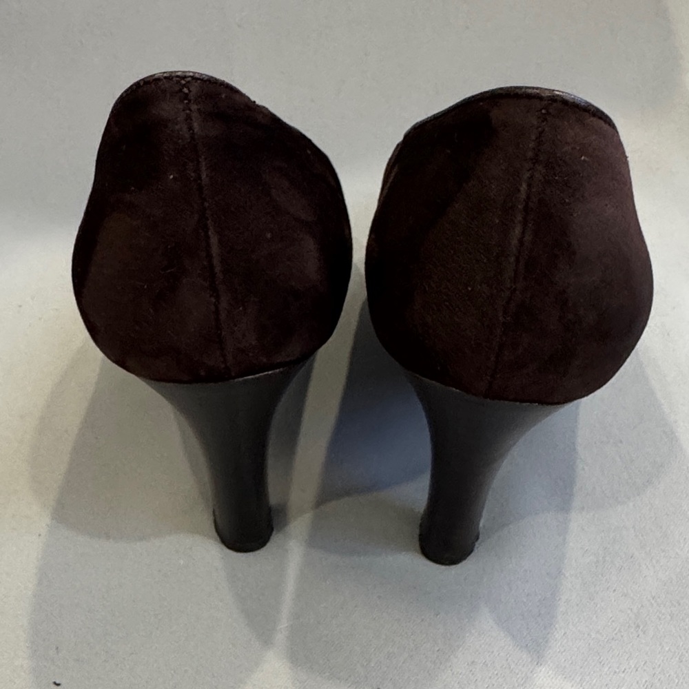 Coach Chocolate Brown Snakeskin & Suede High Heels – Size 9 - Picture 3 of 6